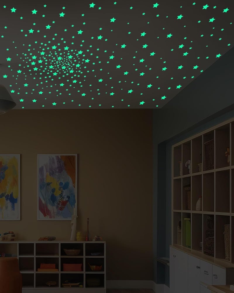 Greingways 201 Pcs Glow in The Dark Stars Stickers for Ceiling Bedroom, Stocking Stuffers for Kids Ages 3-5, 4-8, 8-12, Boys Girls Room Decor Wall Stickers Stocking Stuffers for Toddler-Green - Image 4